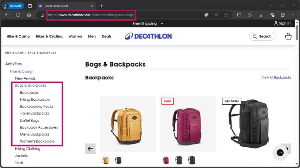 retrieve collection urls