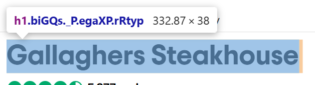 Restaurant Name Element