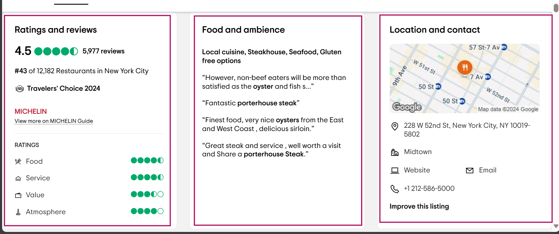 Details card location