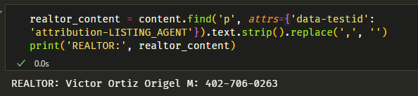 realtor output details
