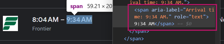 Arrival time element