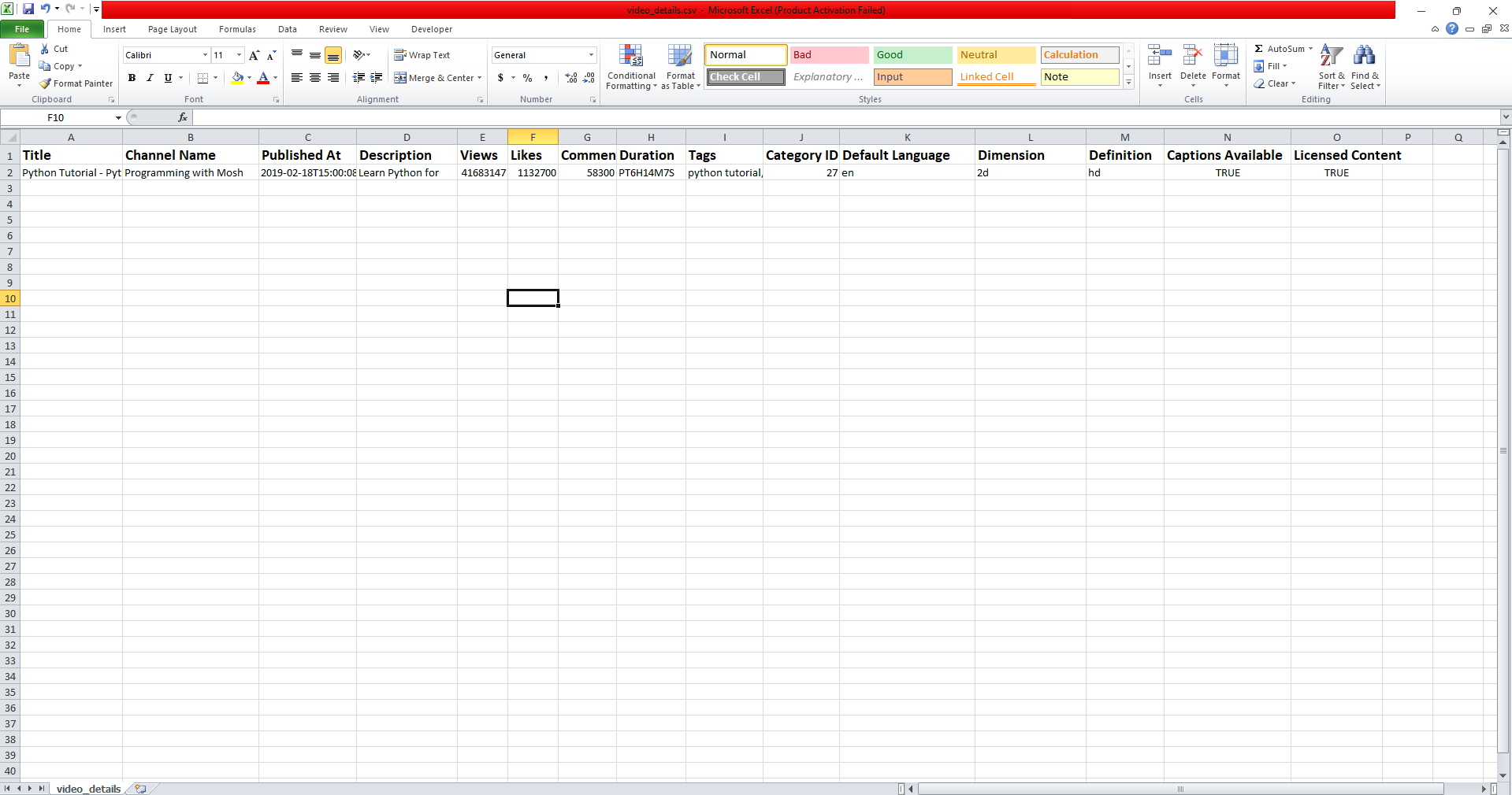 youtube api search vedio details