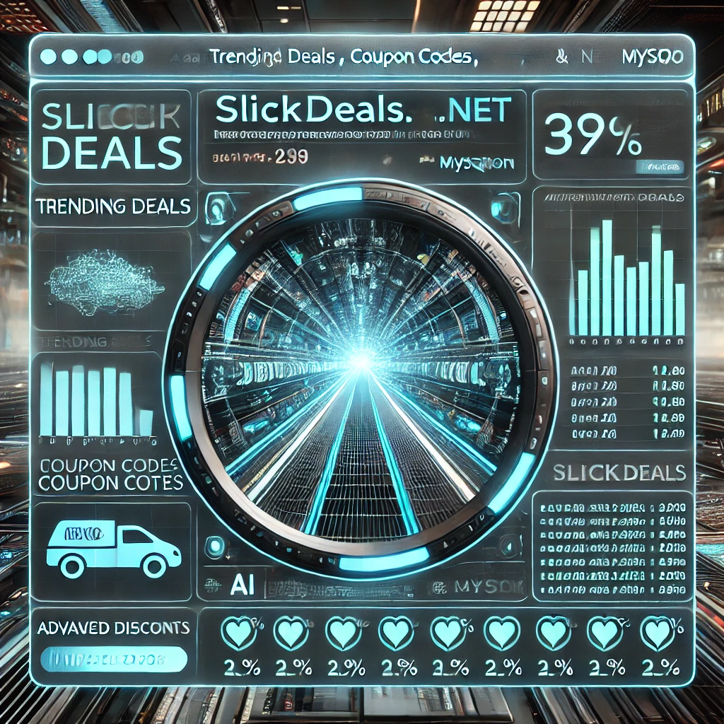 A futuristic data crawling interface showcasing insights from SlickDeals.net using Python and MySQL