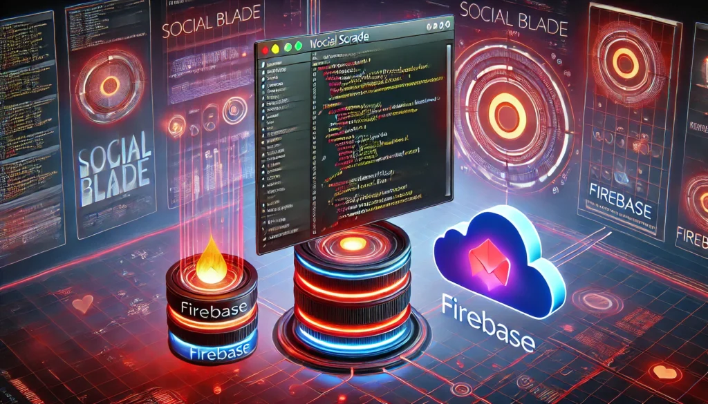 web scraper extracting analytics data from the Social Blade website using JavaScript and Firebase. A modern